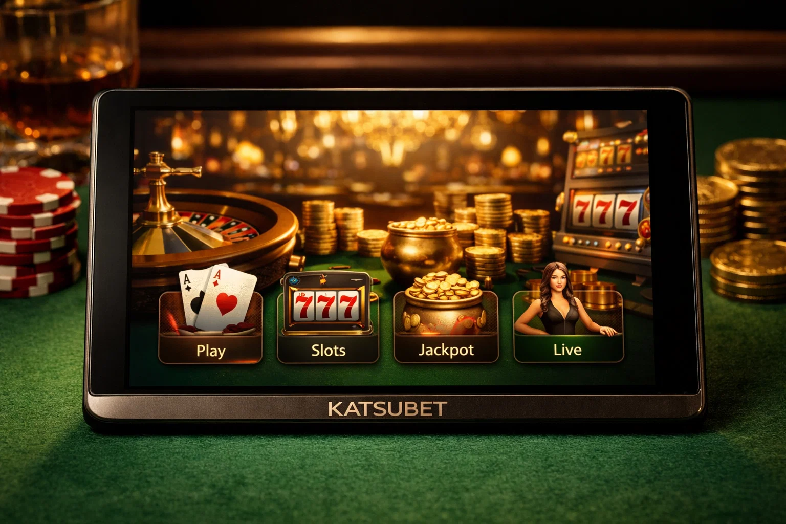 Animated KatsuBet slot game reels